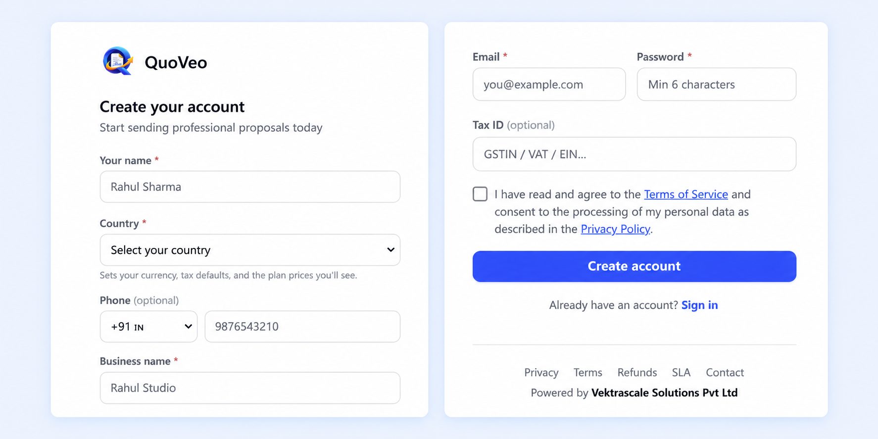 Sign Up Screen